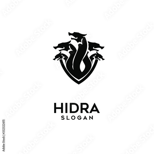 hydra logo black icon design vector illustration photo