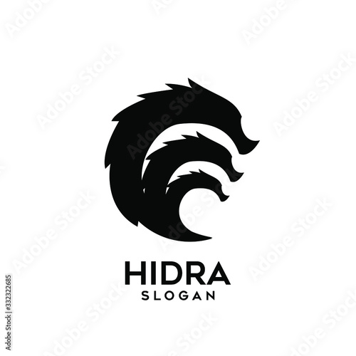 hydra logo black icon design vector illustration