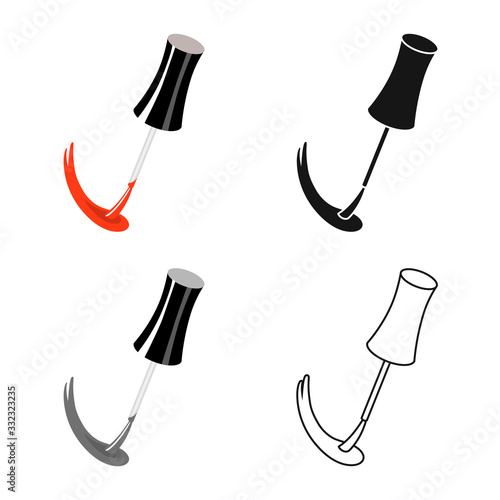 Vector design of brush and nailpolish logo. Web element of brush and smear stock symbol for web.