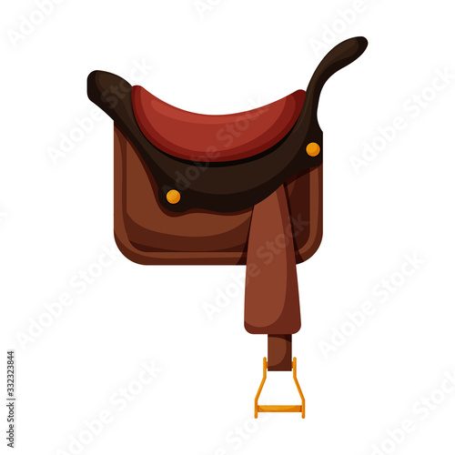 Cowboy saddle vector icon.Cartoon vector icon isolated on white background cowboy saddle.