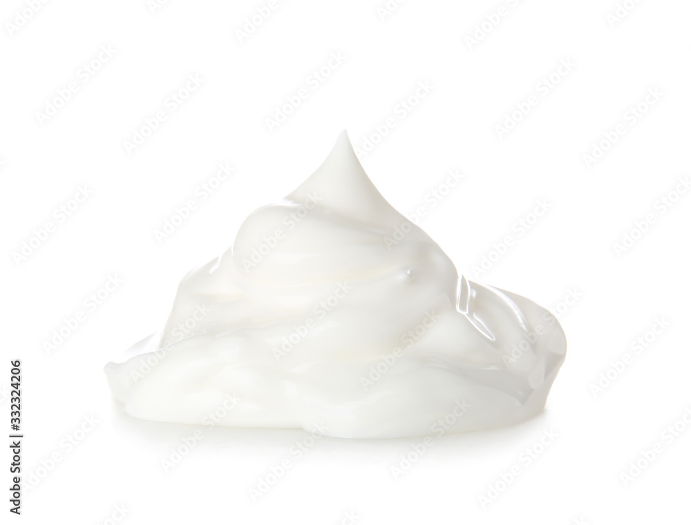 Tasty sour cream on white background Tasty sour cream on white background