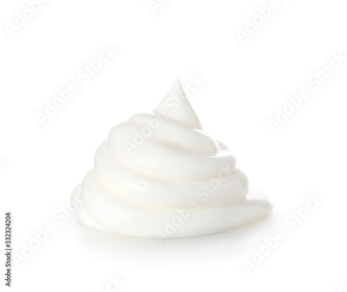 Tasty sour cream on white background
