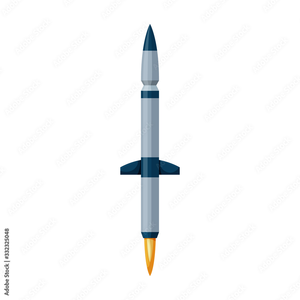 Ballistic missile vector icon.Cartoon vector icon isolated on white background ballistic missile. Ballistic missile vector icon.Cartoon vector icon isolated on white background ballistic missile.