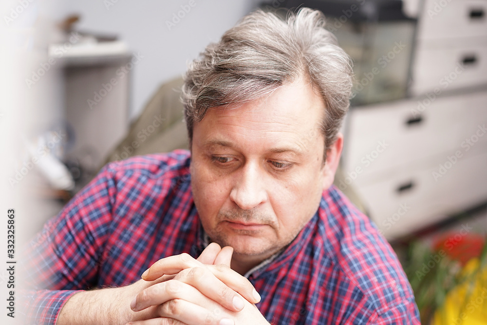 gray-haired, thoughtful man in the room gray-haired, thoughtful man in the room