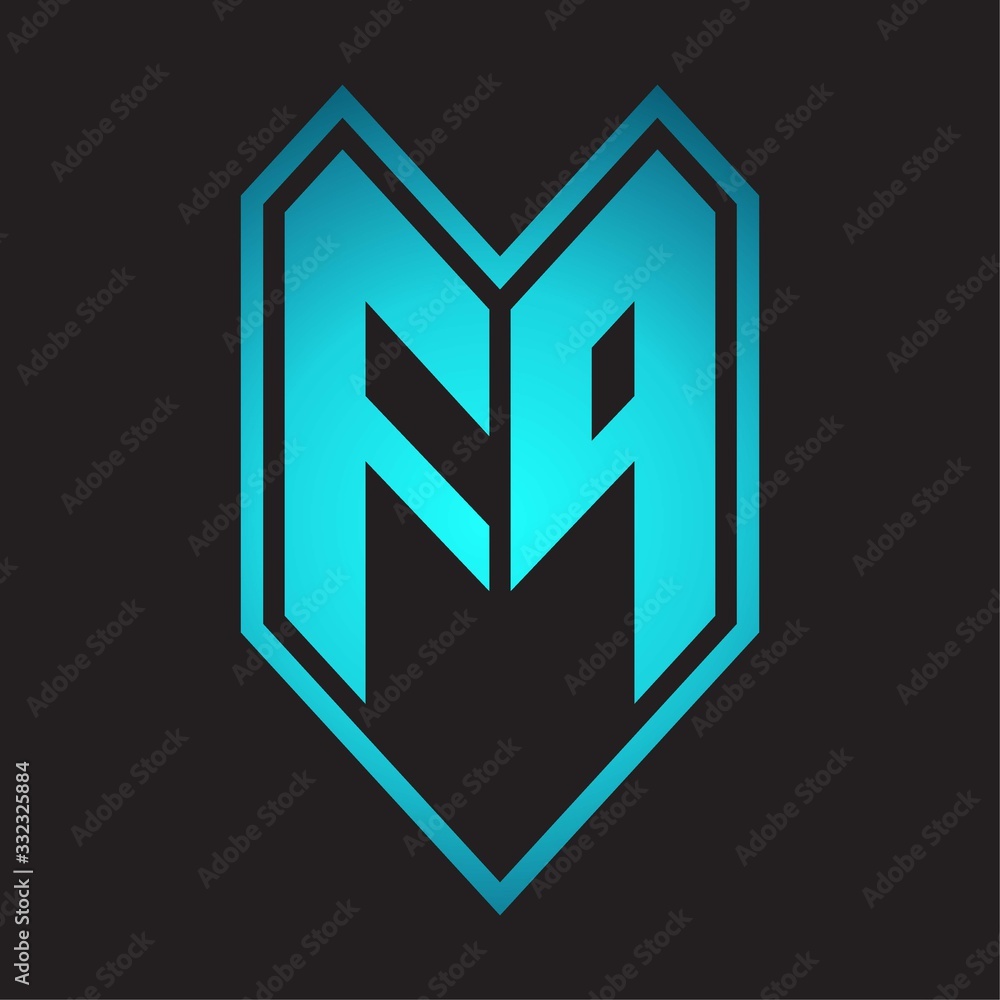 FP Logo monogram with emblem line style isolated on blue gradient colors FP Logo monogram with emblem line style isolated on blue gradient colors