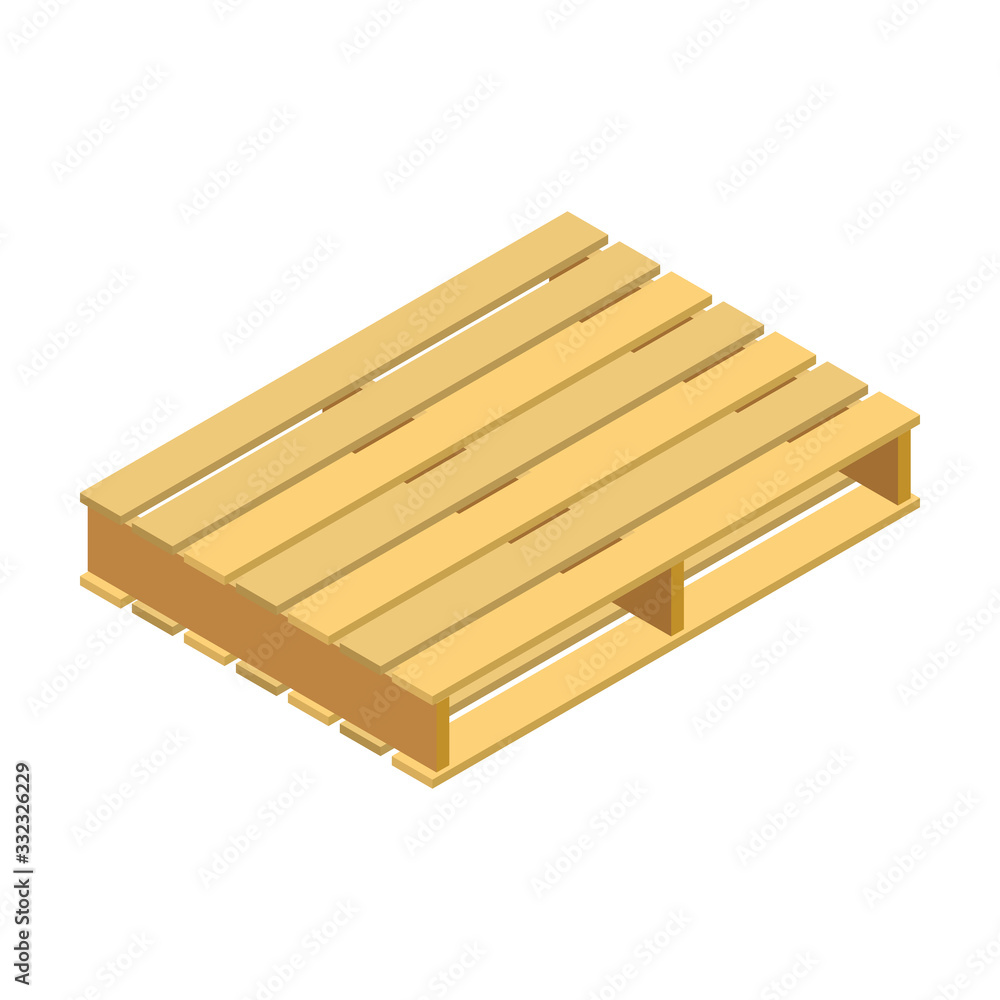 Pallet wooden vector icon. Isometric vector icon isolated on white background pallet wooden.