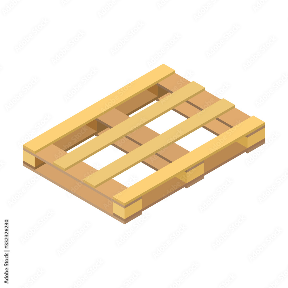 Pallet wooden vector icon. Isometric vector icon isolated on white background pallet wooden. Pallet wooden vector icon. Isometric vector icon isolated on white background pallet wooden.