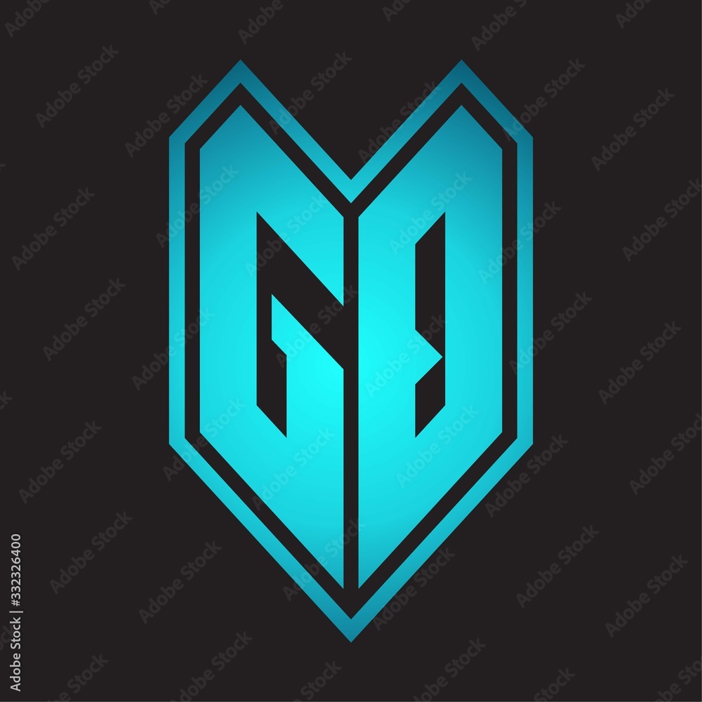 GQ Logo monogram with emblem line style isolated on blue gradient colors GQ Logo monogram with emblem line style isolated on blue gradient colors