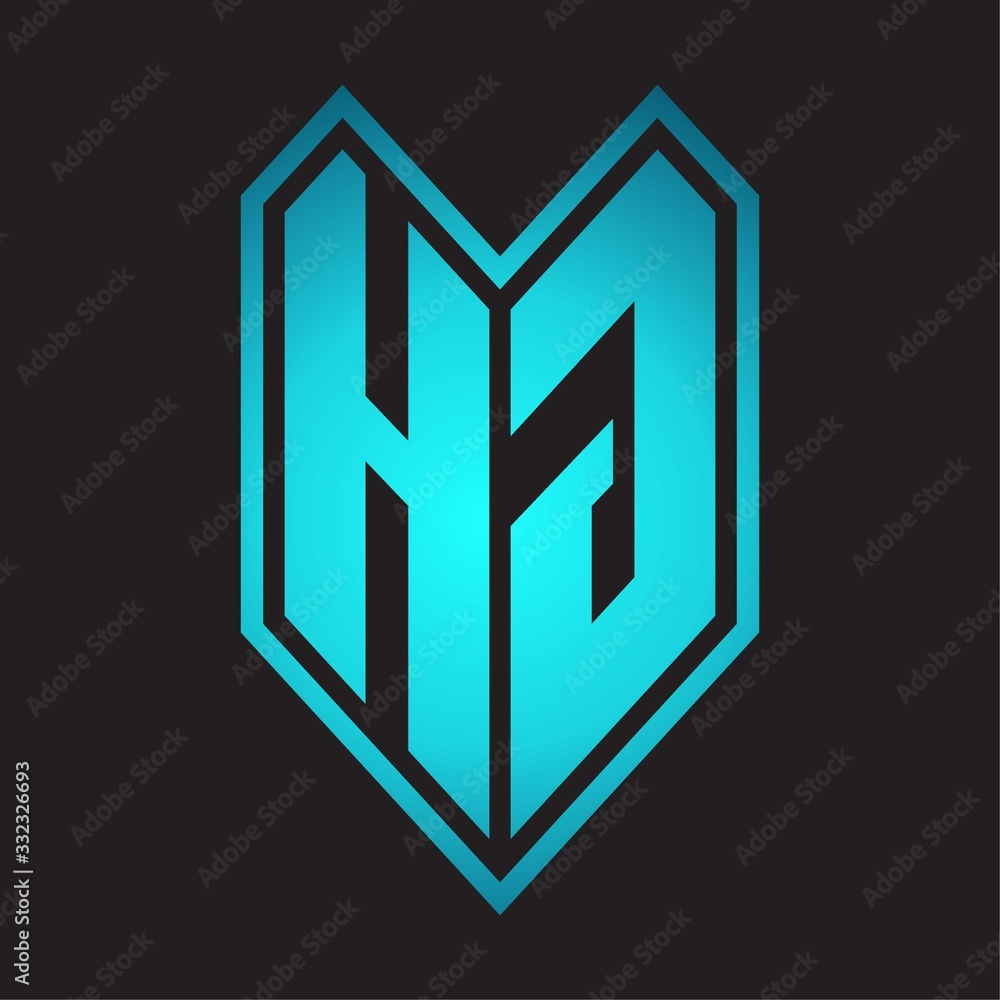 HG Logo monogram with emblem line style isolated on blue gradient colors HG Logo monogram with emblem line style isolated on blue gradient colors