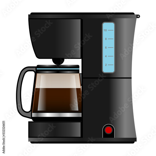 Coffee maker vector icon.Realistic vector icon isolated on white background coffee maker .