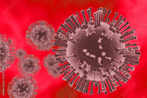 Corona Virus in red photo