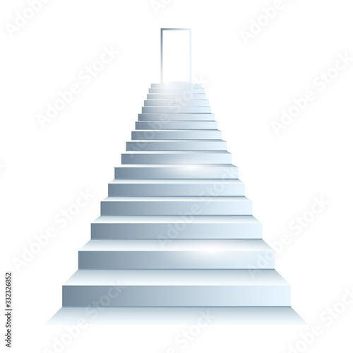 Stair vector icon.Realistic vector icon isolated on white background stair . © Svitlana