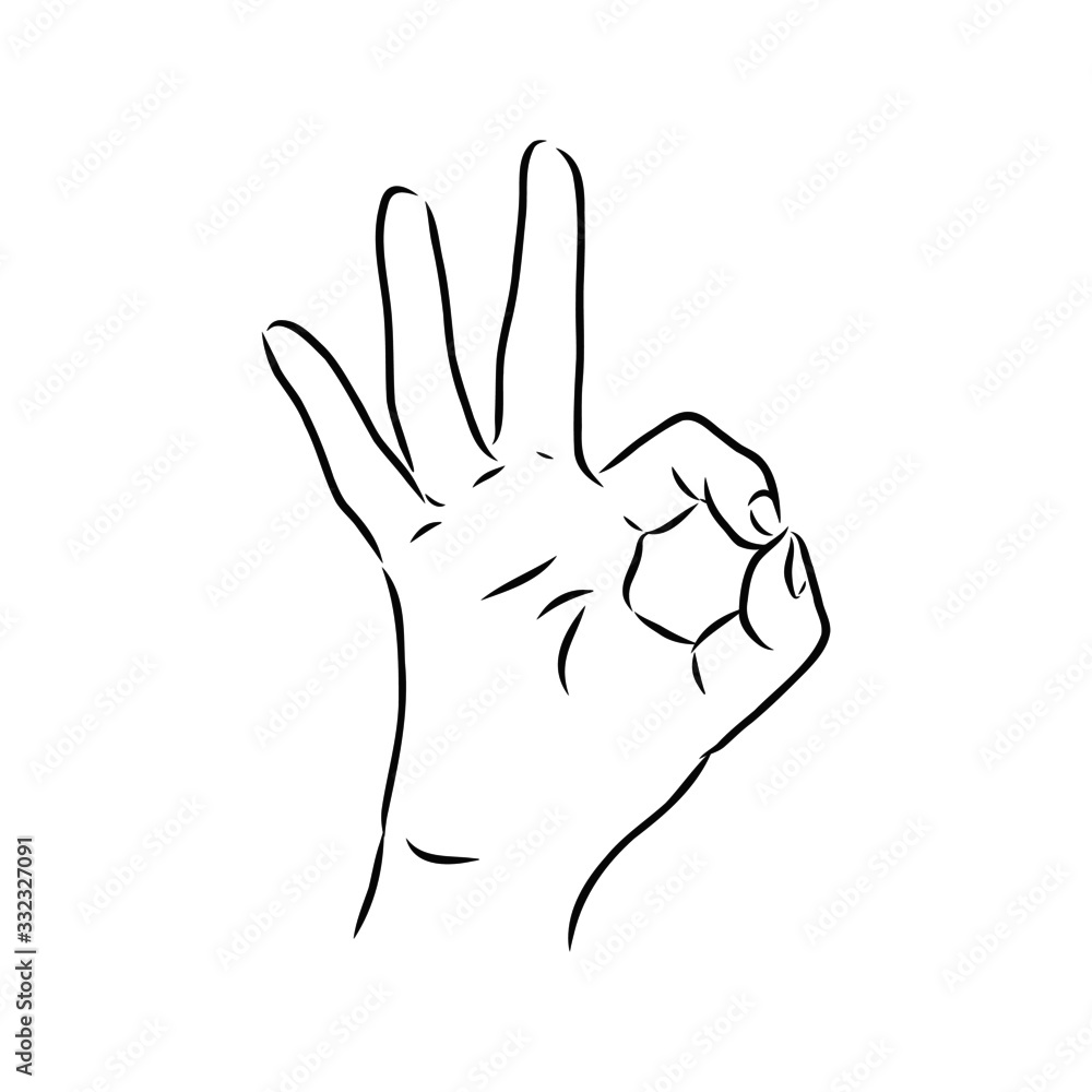 sign with fingers ok on white background sign with fingers ok on white background