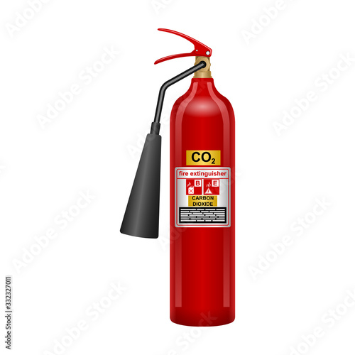 Extinguisher vector icon.Realistic vector icon isolated on white background extinguisher .