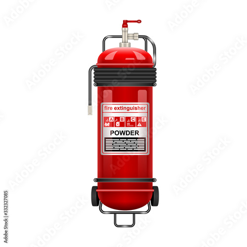 Extinguisher vector icon.Realistic vector icon isolated on white background extinguisher .