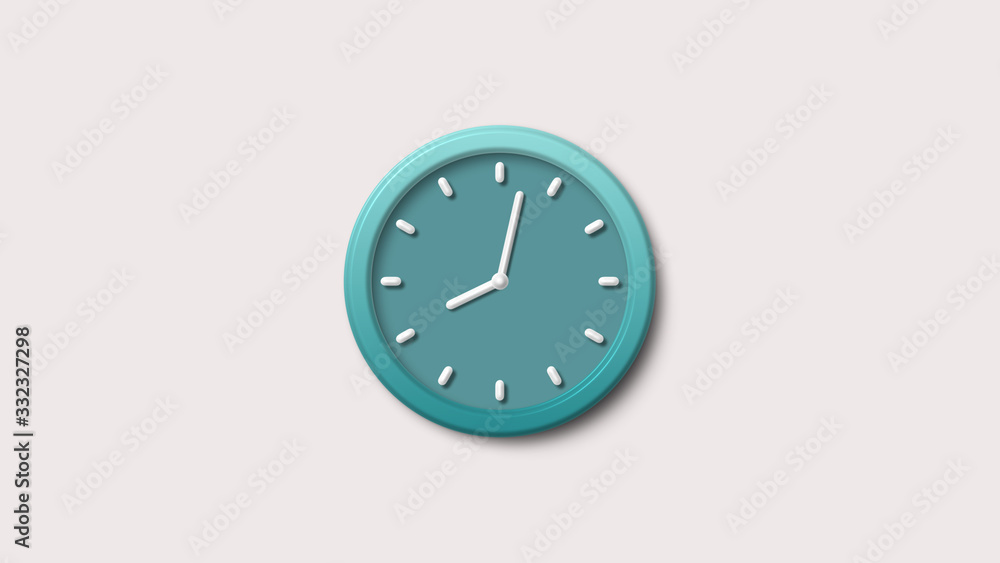 White background 3d clock icon,clock icon,aqua dark clock icon White background 3d clock icon,clock icon,aqua dark clock icon