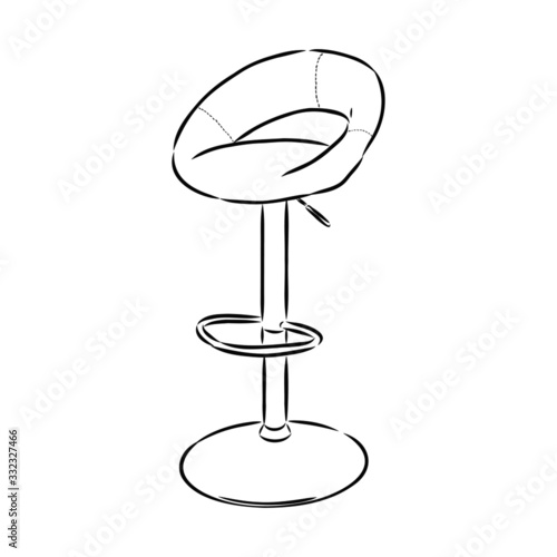 Bar stool  on white background