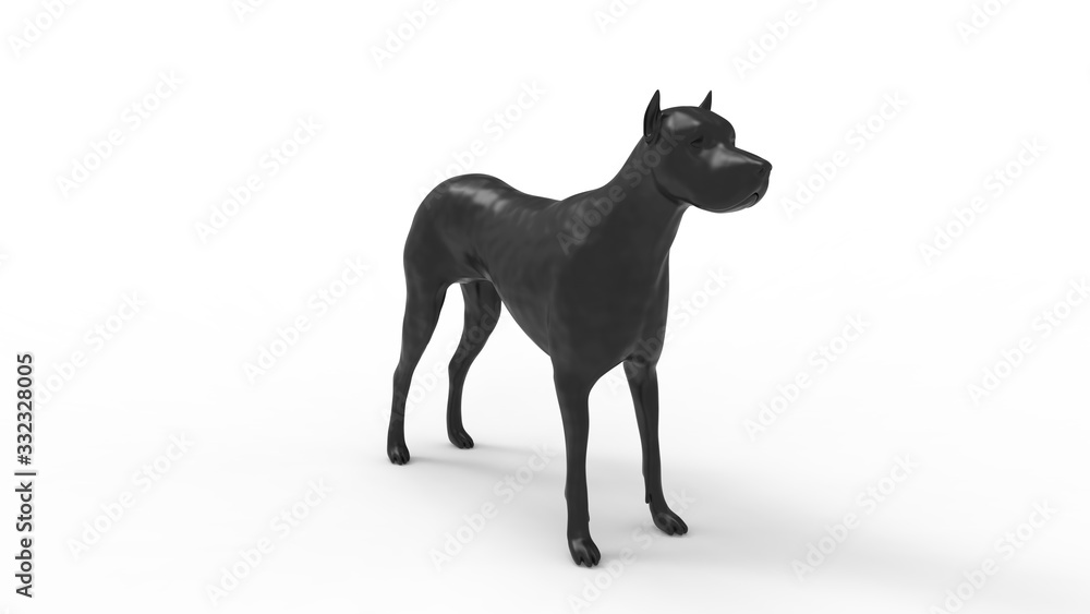 Fototapeta premium 3D rendering of an animal pet watch dog computer generated model