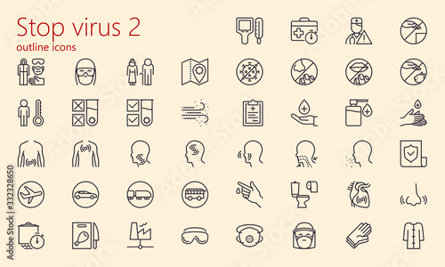 Stop virus outline iconset (part 2)