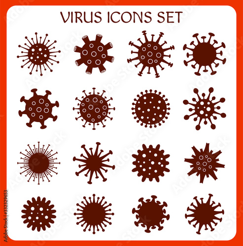 Fototapeta Naklejka Na Ścianę i Meble -  Set of germs and viruses icons