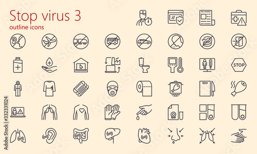 Stop virus outline iconset (part 3)