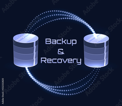 Backup and recovery database vector illustration