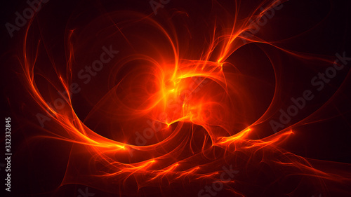 3D rendering abstract colorful fractal light background