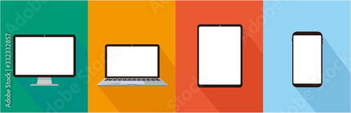 pc laptop tablet smartphone vector illustration