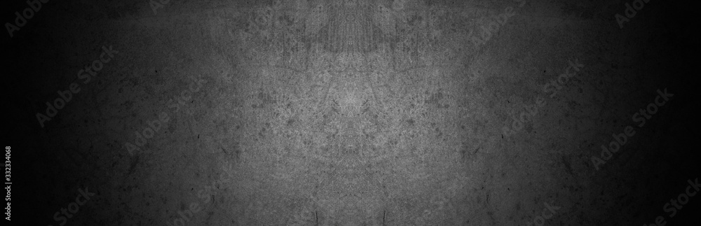 Old wall texture cement dark black gray panorama background abstract grey color design are light with white gradient background. Old wall texture cement dark black gray panorama background abstract grey color design are light with white gradient background.