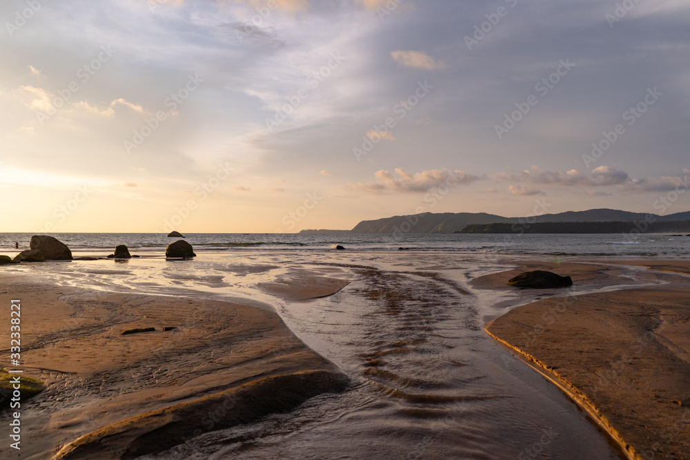 beautiful reflexions in the water at the beach in goa, india beautiful reflexions in the water at the beach in goa, india