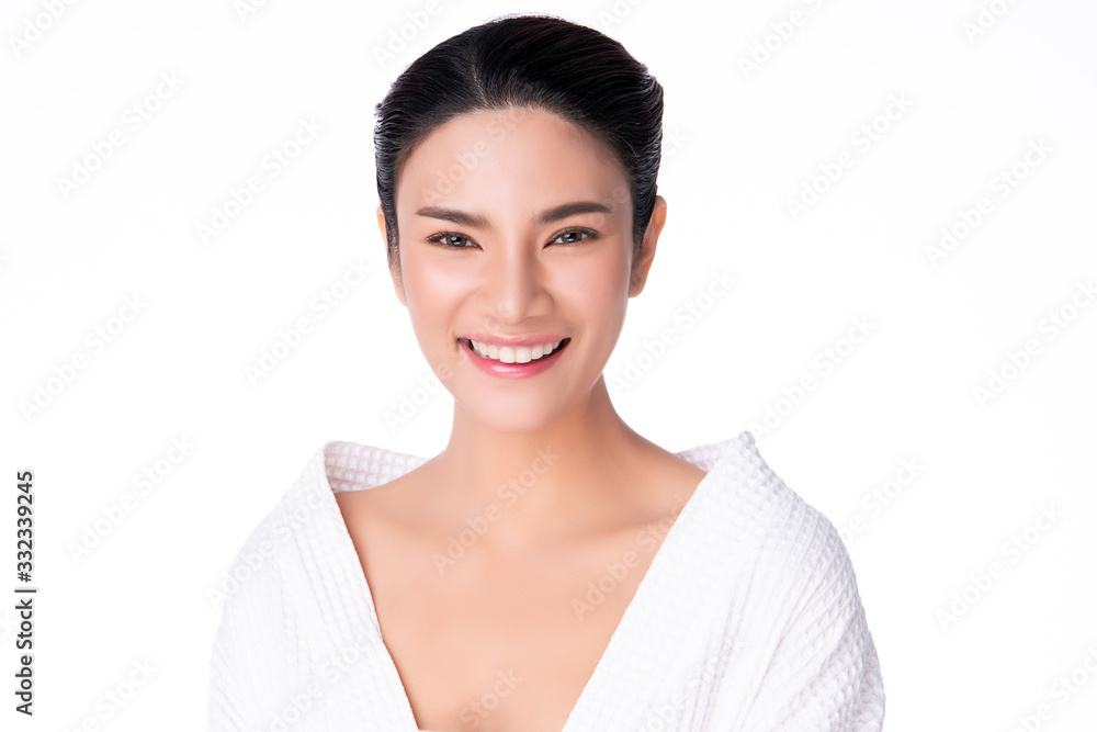 Beautiful Young Asian Woman with Clean Fresh Skin. Face care, Facial treatment, Cosmetology, beauty and healthy skin and cosmetic concept .woman beauty skin isolated on white background Beautiful Young Asian Woman with Clean Fresh Skin. Face care, Facial treatment, Cosmetology, beauty and healthy skin and cosmetic concept .woman beauty skin isolated on white background