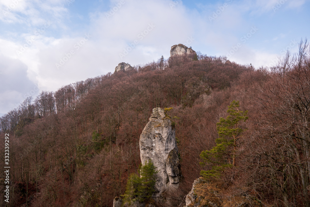 Remains of rock city in Sulov Rocks, Súľov Rocks is a Slovak national nature reserve. Slovakia Sulovske Rocks  High sandstone rocks in Sulov Rocks. Zilina region, Slovakia Sulovske Rocks.