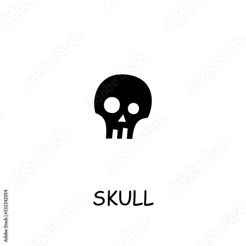 Skull flat vector icon