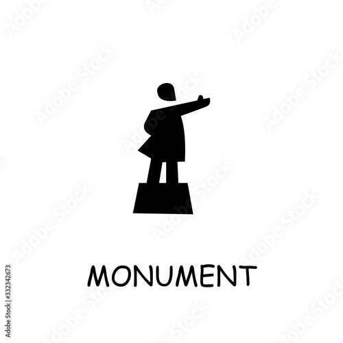Lenin monument flat vector icon