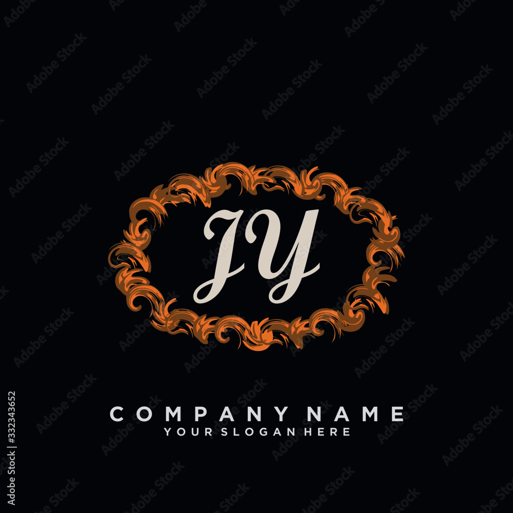 Initial Letter JY Logo With circle Template Vector	
