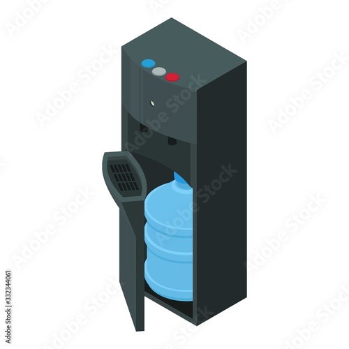 Modern office water cooler icon. Isometric of modern office water cooler vector icon for web design isolated on white background