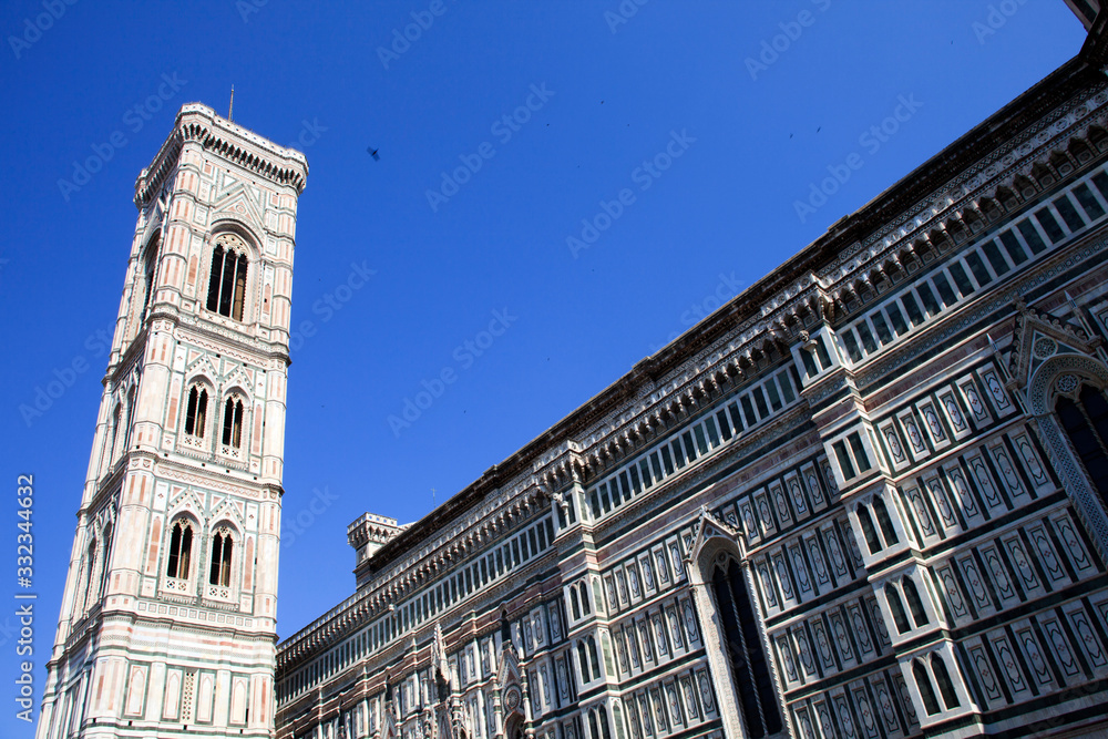 Firenze, Italy - April 21, 2017: The Duomo with Giotto Bell Tower in Florence, Firenze, Tuscany, Italy