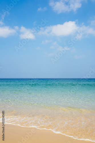 Fototapeta Naklejka Na Ścianę i Meble -  Blue sea waves landspace with copy space. Phuket, Thailand