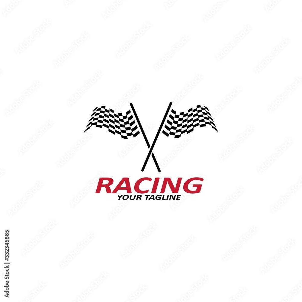 Race flag icon, simple design race flag logo template - Race flag icon, simple design race flag logo template -