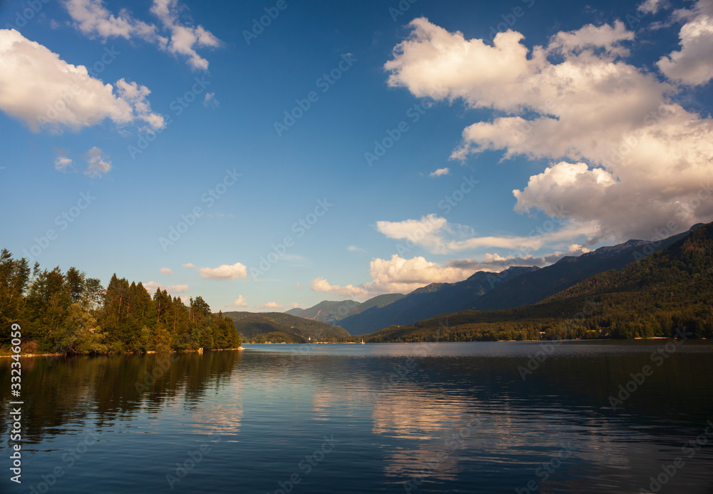 View of scenic Bohinj lake, Slovenia