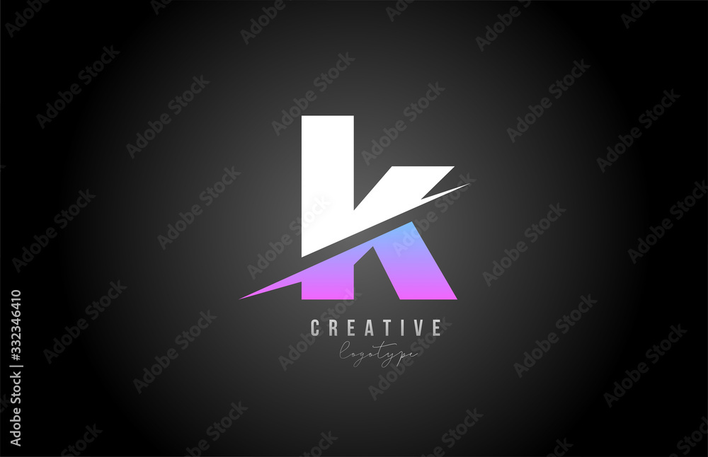 K alphabet letter logo icon design in pink white black for business and company K alphabet letter logo icon design in pink white black for business and company