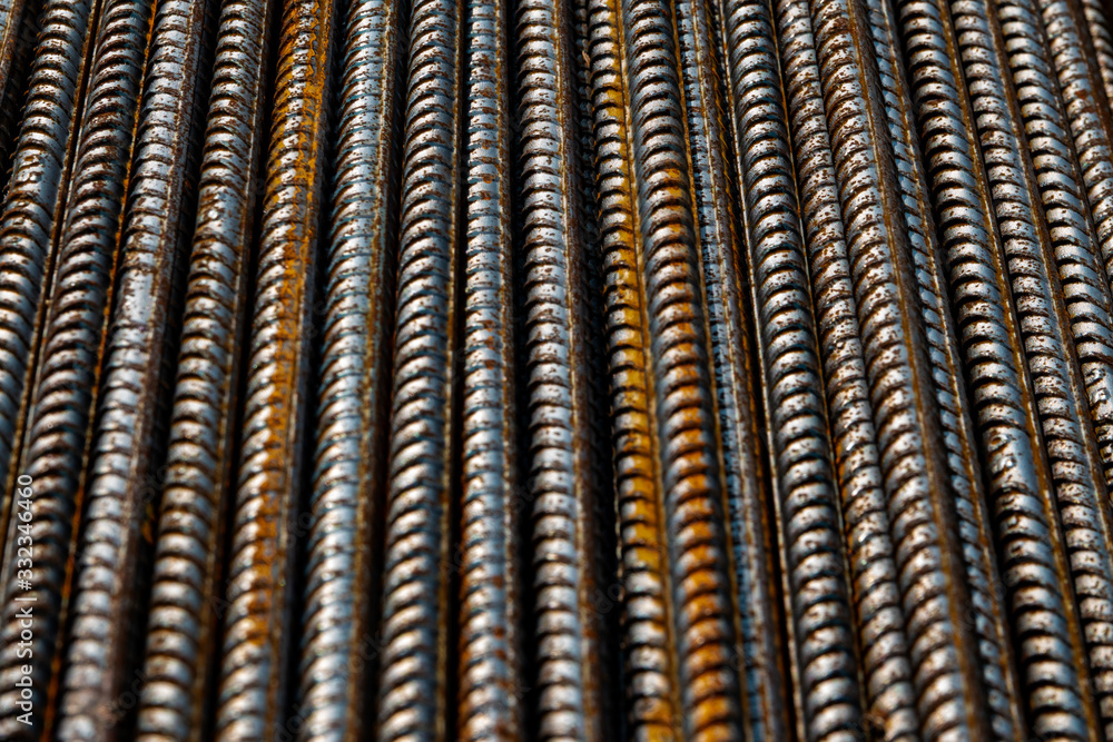 Background Of Some Steel Reinforcing Bars ( Texture ) Background Of Some Steel Reinforcing Bars ( Texture )