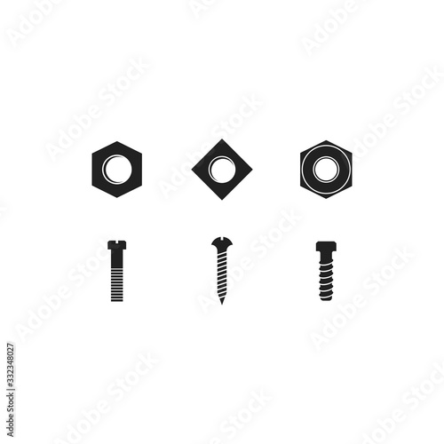 bolt , nut and screw vector icon