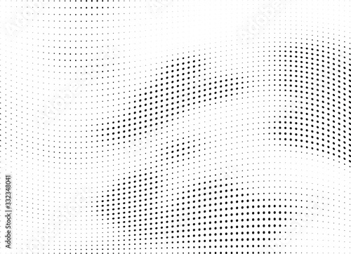 Abstract halftone wave dotted background. Halftone twisted grunge pattern, dot, circle.  Vector modern optical halftone pop art texture for poster, business card, cover, label mock-up, sticker layout