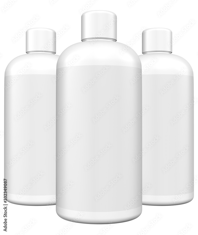 Realistic 3D Bottle Mock Up Template on White Background.3D Rendering,3D Illustration Realistic 3D Bottle Mock Up Template on White Background.3D Rendering,3D Illustration