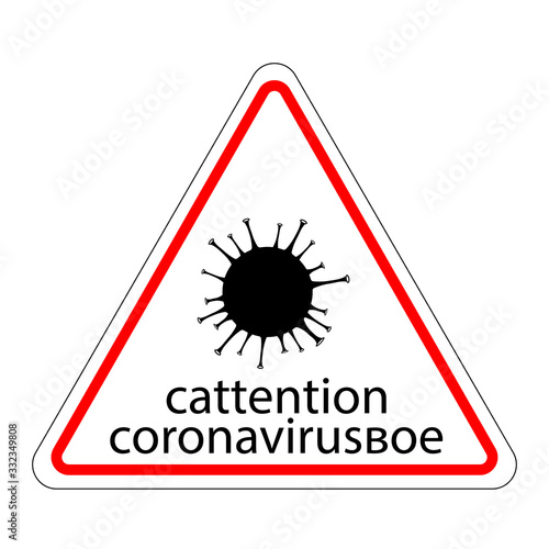attention sign plate. 