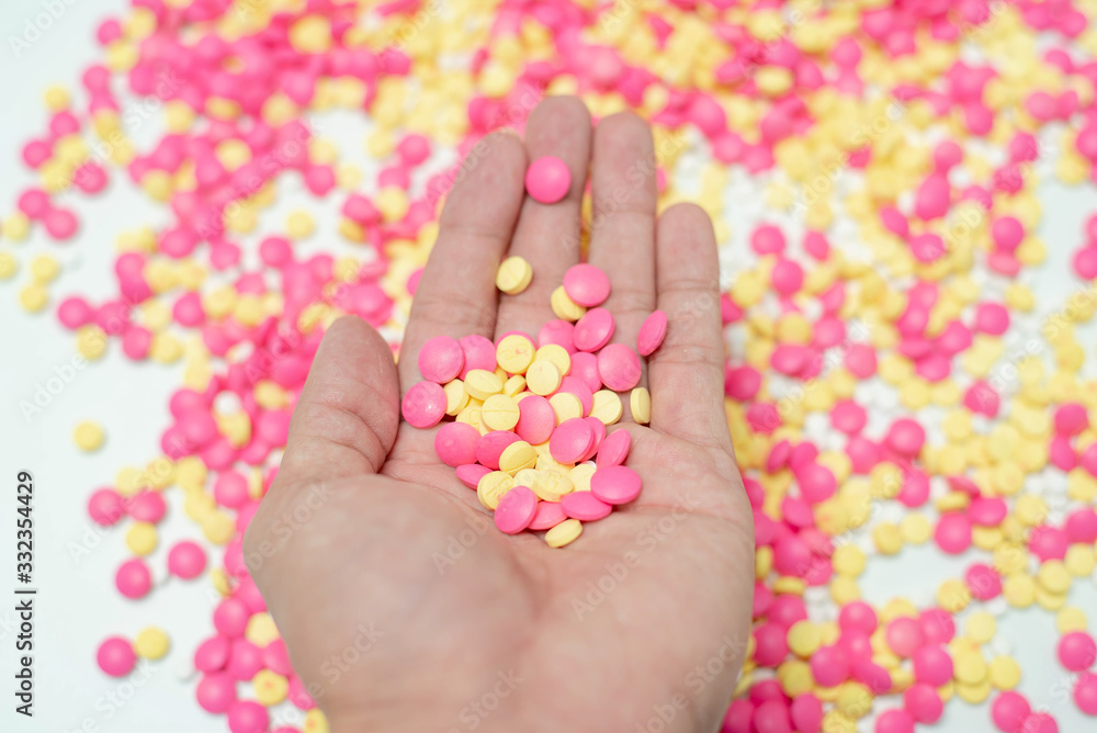 Many medicine pills on hand Many medicine pills on hand