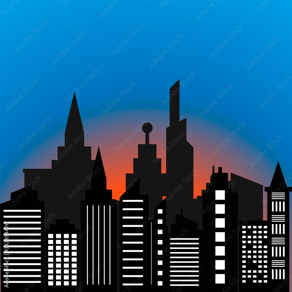 Vector  city concept on sky  bg for design vector Illustration eps 10