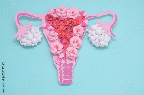 Concept polycystic ovary syndrome, PCOS. Copy space, women reproductive system