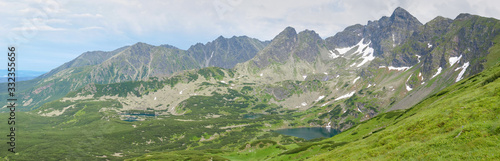 Mountains ridge with spurs and valley with lakes, Tatra Mountains © An-T